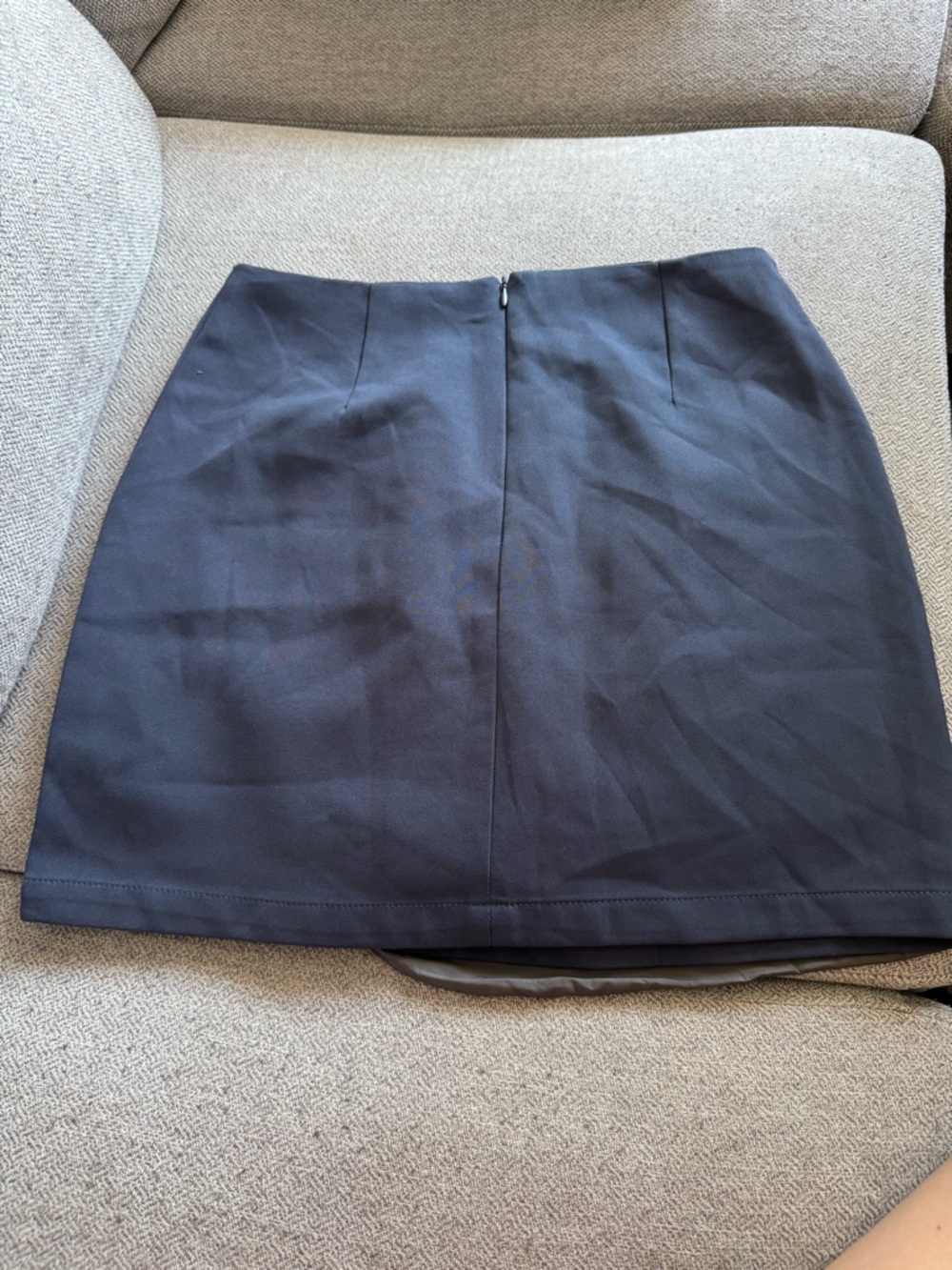 Yves Saint Laurent Navy Button-Front Wrap Mini Skirt - Picture 2 of 3